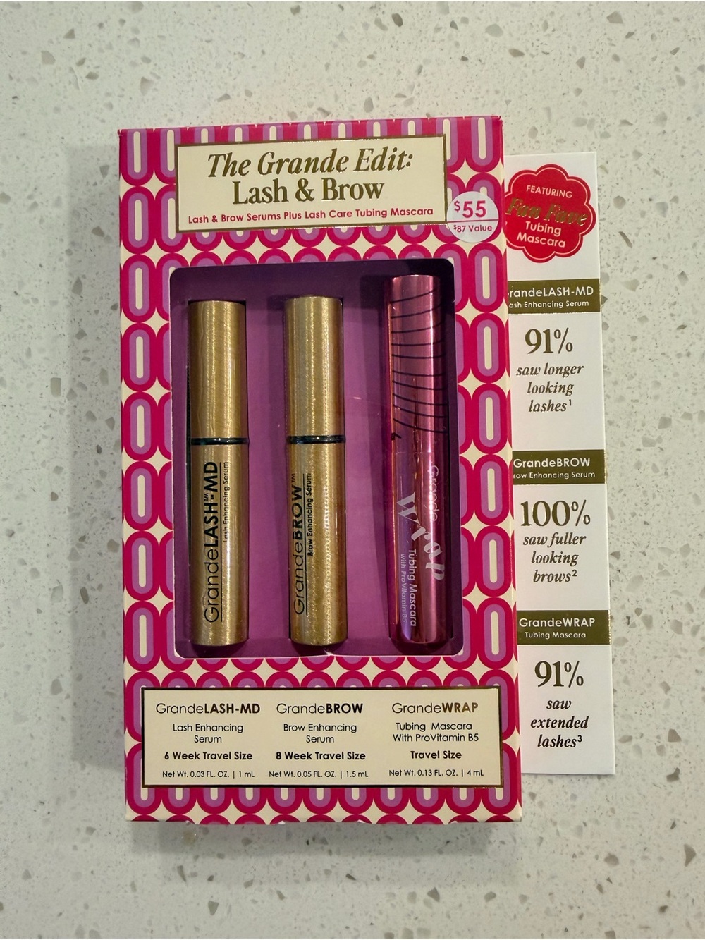 🆕 NWT Grande Cosmetics The Grande Edit: Lash & Brow Brand New Set